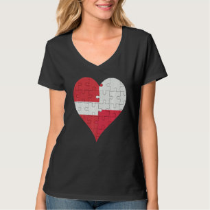 Lettisch-polnisches Flaggenherz T-Shirt