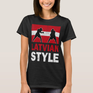 Lettische Boxing Vintage lettische Flagge Boxing T-Shirt