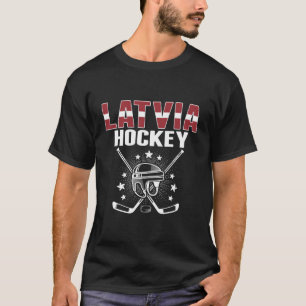 Lettische Eishockey Fans Jersey Lettische Flagge P T-Shirt