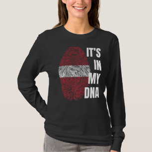 Lettische Flagge Dna Fingerprint Lettland T-Shirt