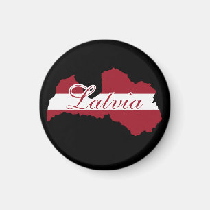 Lettische Flagge , Karte LETTLAND Lettisches Gesch Magnet