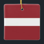 Lettische Flagge Keramikornament<br><div class="desc">Anpassbare World Flag Produkte - Bitte fühlen Sie sich frei,  Ihren eigenen Text hinzuzufügen.</div>