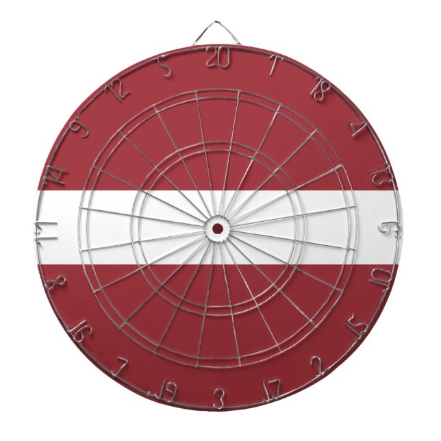 Lettische Flagge (Lettland) Dartscheibe (vorne)