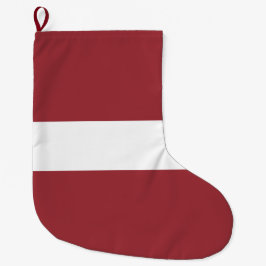 Lettische Flagge (Lettland) Großer Weihnachtsstrumpf