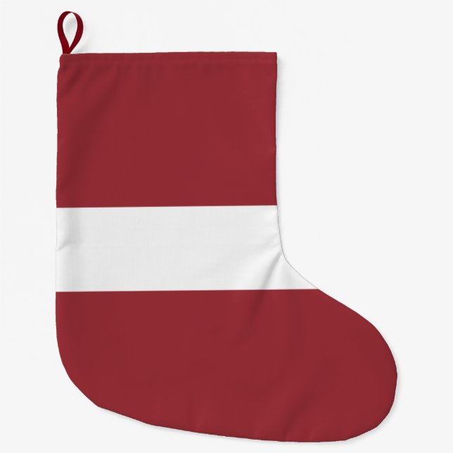 Lettische Flagge (Lettland) Großer Weihnachtsstrumpf (Vorderseite)