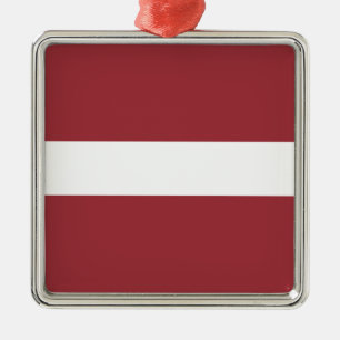 Lettische Flagge (Lettland) Ornament Aus Metall