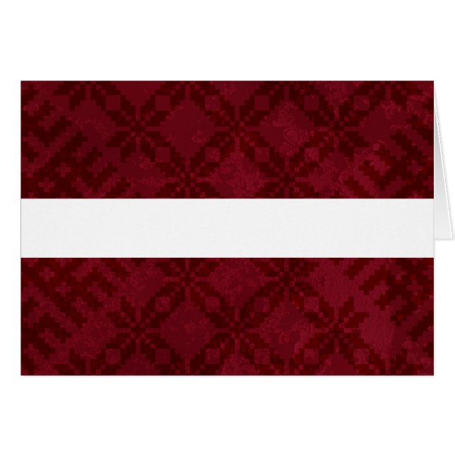 Lettische Flagge mit Auseklis Muster (Vorderseite (Horizontal))