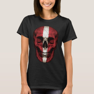 Lettische Flagge Skull Lettische Roots Proud Patri T-Shirt