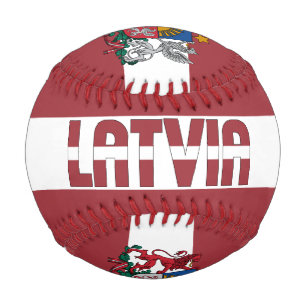 Lettische Flagge und Wappen - Patriotik Baseball