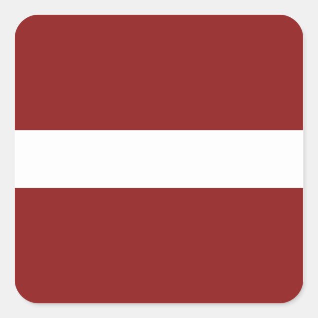 Lettische Flaggenmarke Quadratischer Aufkleber (Vorderseite)