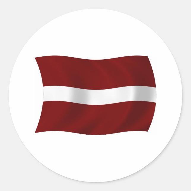 Lettische Flaggenmarke Runder Aufkleber (Vorderseite)