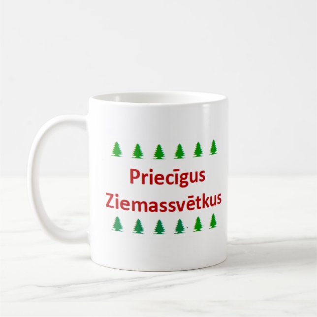 lettische frohe weihnachten kaffeetasse (Links)