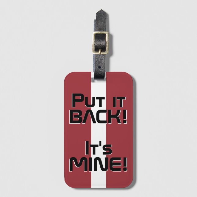 Lettische Nationalflagge Funny Patriotic Gepäckanhänger (Vorderseite Vertikal)