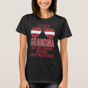 Lettische Oma Lettland Flagge Sonnenbrille Mutters T-Shirt