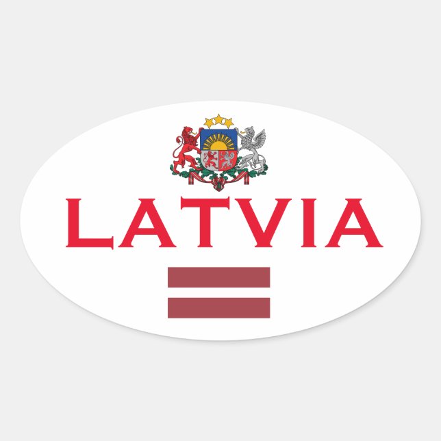 Lettische Oval Sticker (Vorderseite)