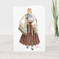 Lettische traditionelle Kostümkarte