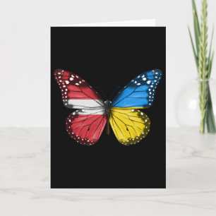 Lettische Ukrainische Flagge Schmetterling Lettlan Karte