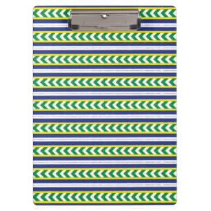 Lettische Volkskunst in Grün und Blau Klemmbrett