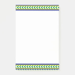 Lettische Volkskunst in Grün und Blau Post-it Klebezettel