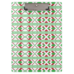 Lettische Volkskunst in Grün und Rot Klemmbrett