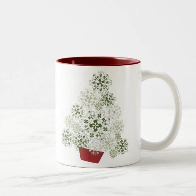 Lettische Weihnachtsbaum-Tasse Zweifarbige Tasse (Rechts)