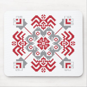 Lettisches Auseklis-Folkart geometrisches Medaillo Mousepad