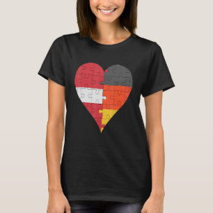 Lettisches deutsches Flaggenherz T-Shirt