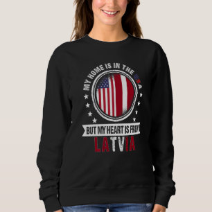 Lettisches Flaggenherz aus Lettland, USA P Sweatshirt