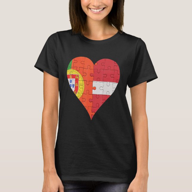Lettisches Flaggenherz T-Shirt (Vorderseite)