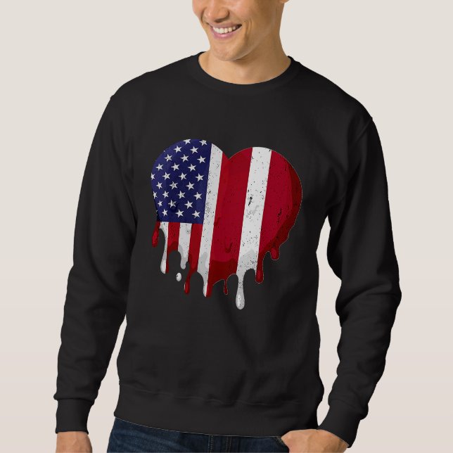 Lettisches Heritage Monat Lettland Flaggenmitte Sweatshirt (Vorderseite)