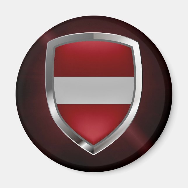 Lettisches MetallEmblem Magnet (Vorne)