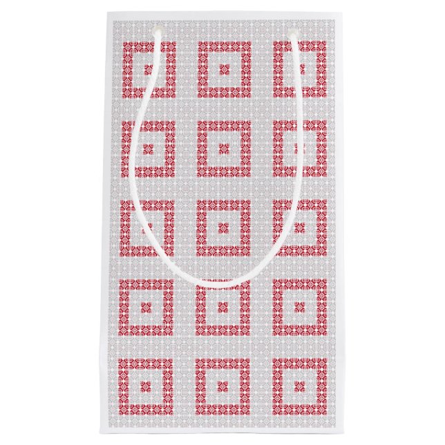 Lettisches Morning SUN geometrisches Muster I Kleine Geschenktüte (Vorderseite)