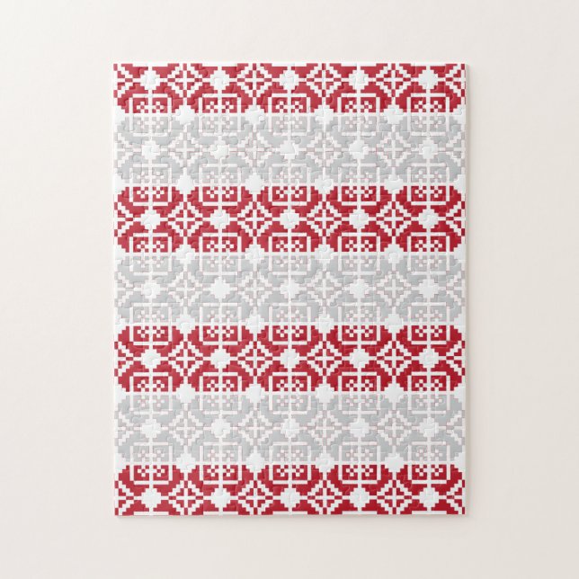 Lettisches Morning SUN geometrisches Muster II Puzzle (Vertikal)