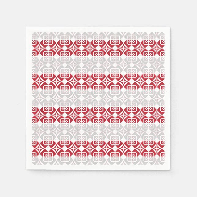 Lettisches Morning SUN geometrisches Muster II Serviette (Vorderseite)