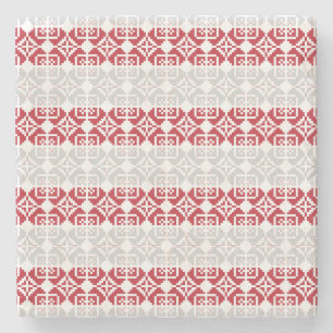 Lettisches Morning SUN geometrisches Muster II Steinuntersetzer