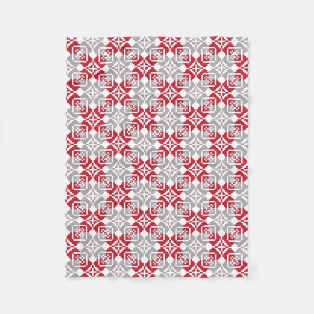 Lettisches Morning SUN geometrisches Muster III Fleecedecke (Vorderseite)