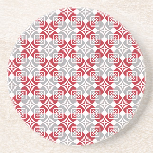 Lettisches Morning SUN geometrisches Muster III Getränkeuntersetzer (Vorne)