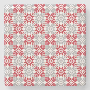 Lettisches Morning SUN geometrisches Muster III Steinuntersetzer