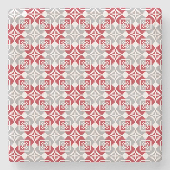 Lettisches Morning SUN geometrisches Muster III Steinuntersetzer (Vorderseite)