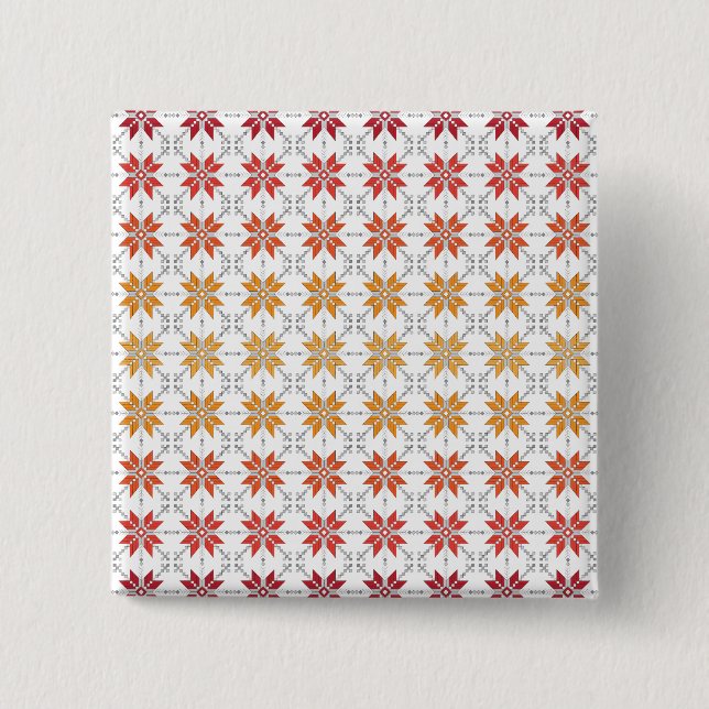 Lettisches Morning SUN geometrisches Muster IV Button (Vorderseite)