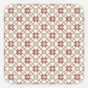 Lettisches Morning SUN geometrisches Muster IX Quadratischer Aufkleber