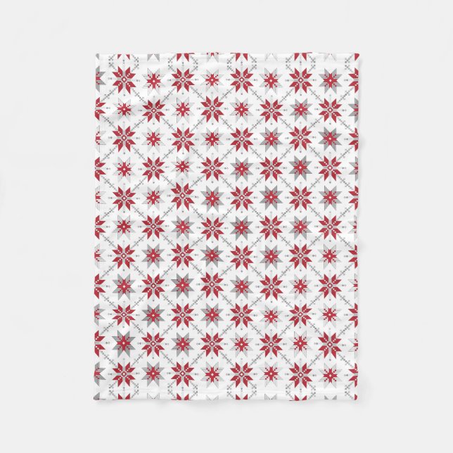 Lettisches Morning SUN geometrisches Muster V Fleecedecke (Vorderseite)