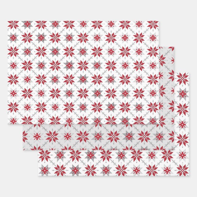 Lettisches Morning SUN geometrisches Muster V Geschenkpapier Set (Set)