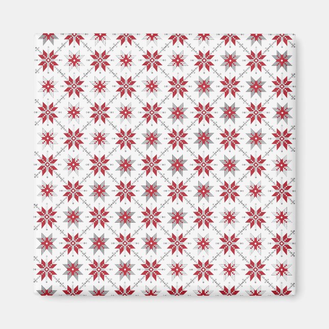 Lettisches Morning SUN geometrisches Muster V Magnet (Vorne)