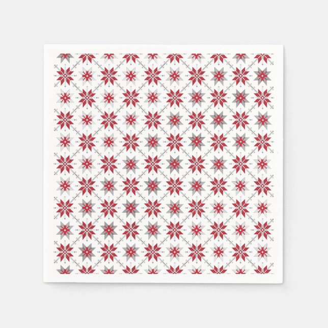 Lettisches Morning SUN geometrisches Muster V Serviette (Vorderseite)