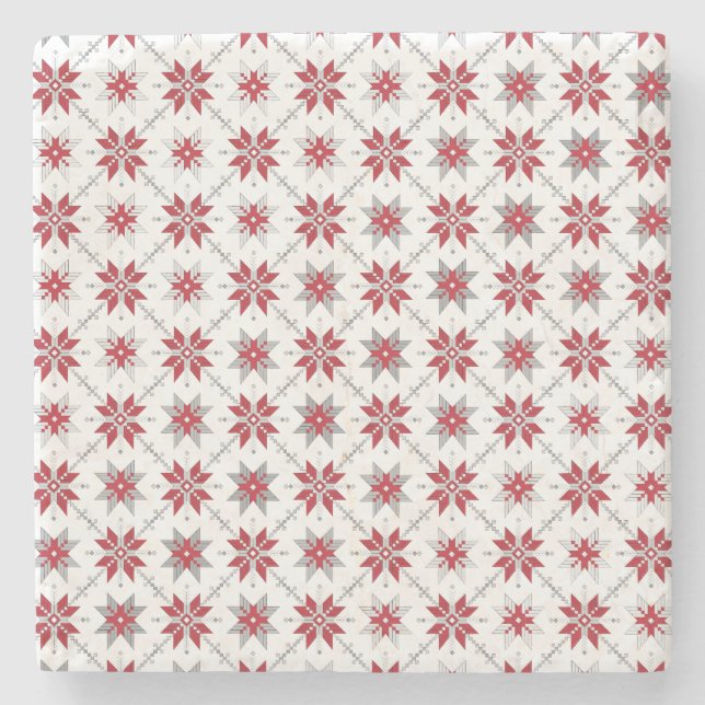 Lettisches Morning SUN geometrisches Muster V Steinuntersetzer (Vorderseite)