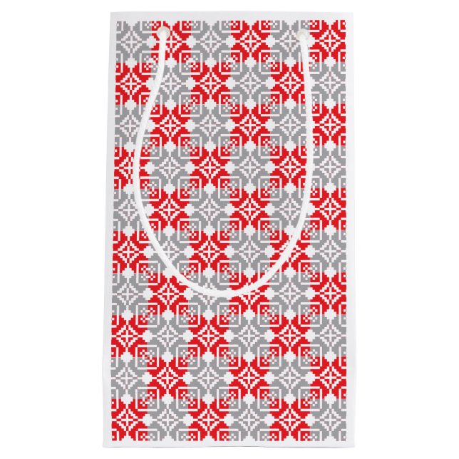 Lettisches Morning SUN geometrisches Muster VI Kleine Geschenktüte (Vorderseite)