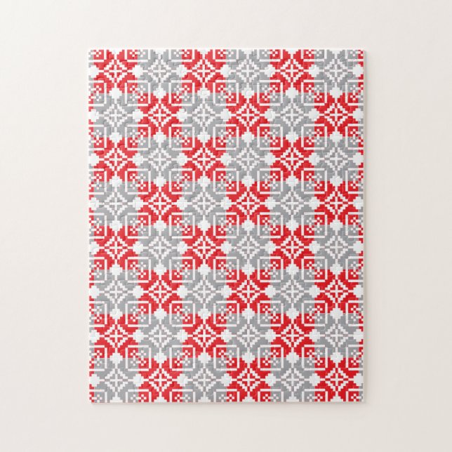 Lettisches Morning SUN geometrisches Muster VI Puzzle (Vertikal)