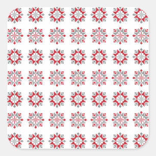 Lettisches Morning SUN geometrisches Muster VII Quadratischer Aufkleber