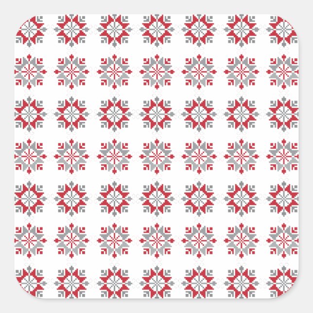 Lettisches Morning SUN geometrisches Muster VII Quadratischer Aufkleber (Vorderseite)